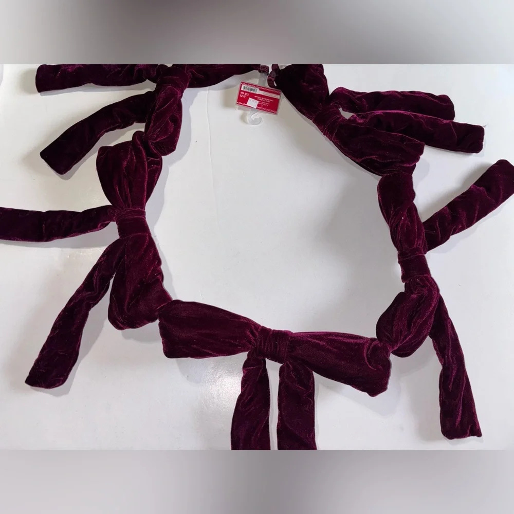 Velvet Bow Garland Wine Bow Garland Bendable Bow Garland Rich Ralph Lauren Vibe